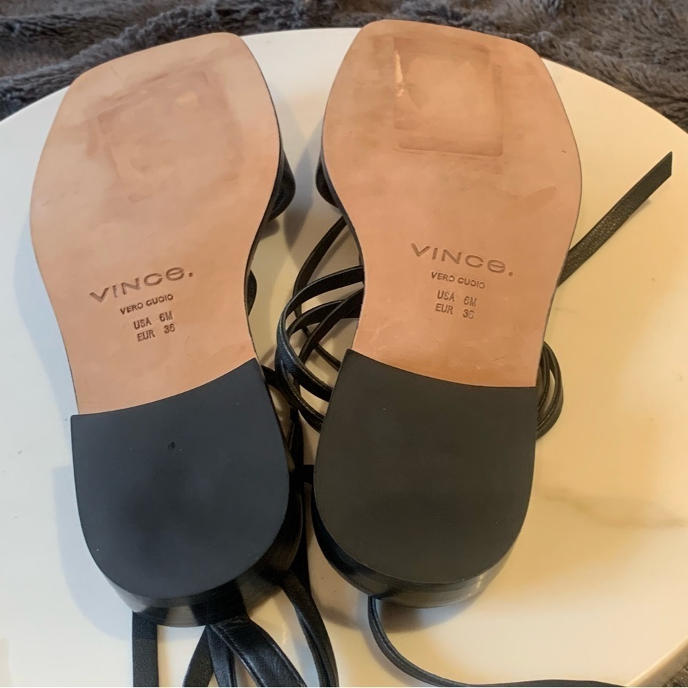 Vince Layla Leather Wrap Sandals - Picture 9 of 10